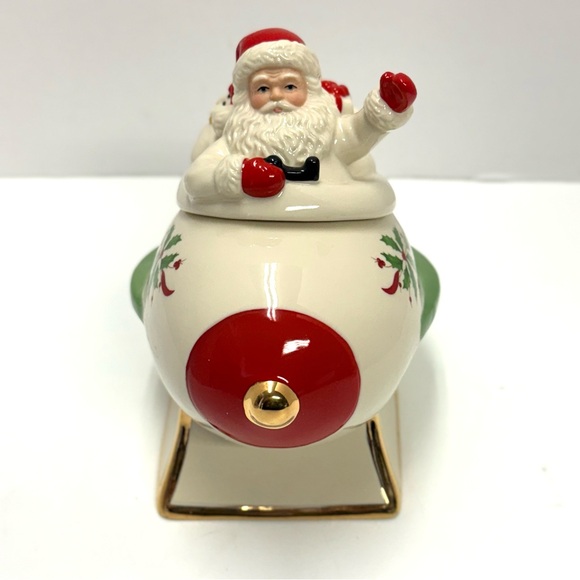 Lenox Holiday Figural Santa's Rocket Covered Candy Dish - Picture 4 of 9